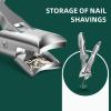 German Nail Clippers for Men Thick Nails, VANWIN Toenail Clippers for Seniors Large Wide Jaw Opening, Heavy Duty No Splash Fingernail Clipper with Safety Lock Nail Clippers with Catcher for Women view 2