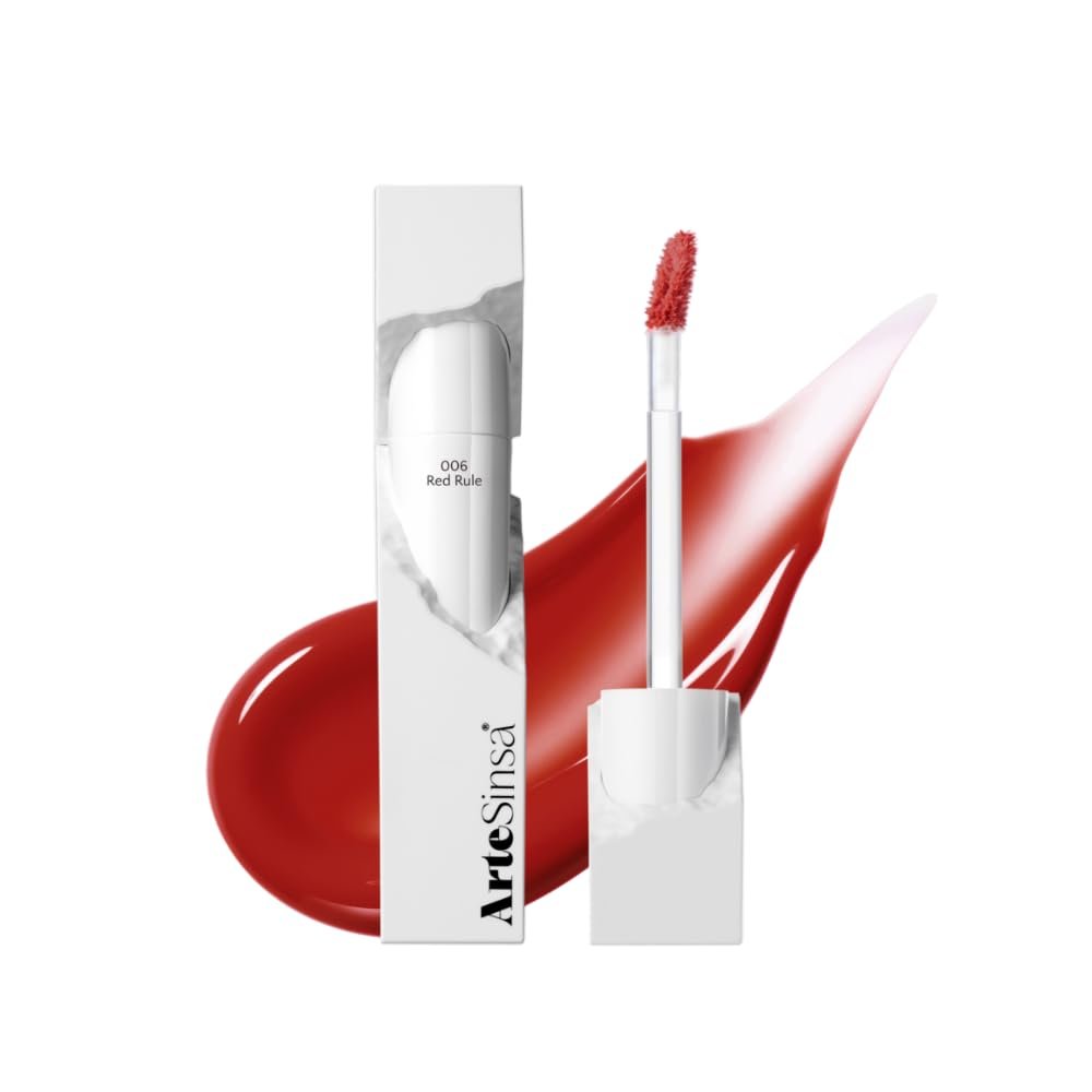 ArteSinsa Dewy Fit Tint  8 Colors | Non-Sticky, Buildable Shine with Vivid Color | Long-Lasting & Moisturizing for a Plump, Glossy Finish | K-Beauty Lip Color (#006 Red Rule, 0.1 Fl Oz)