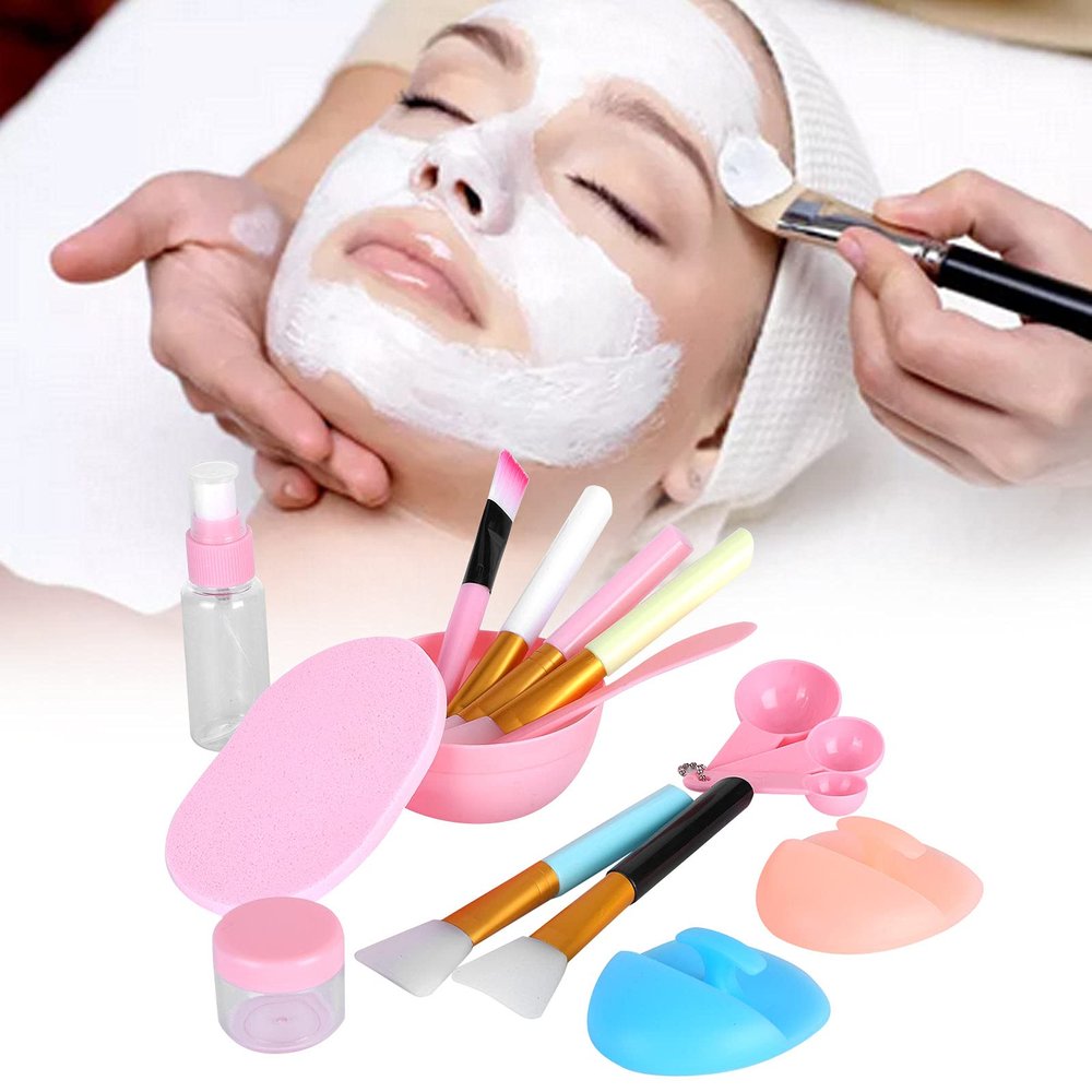 Face Mask Mixing Bowl Set,DIY Facemask Mixing Tool Kit include Facial Mask Mixing Bowl Mask Spatula Bubble Bottle Face Brush