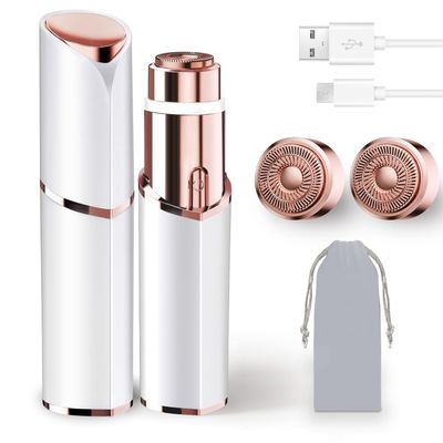 Facial Hair Removal for Women, Portable Lady Shaver, Rechargeable Painless Hair Remover for Face, Upper Lips, Chin, Peach Fuzz