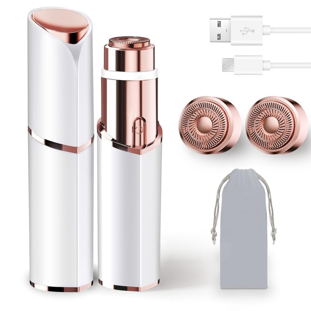 Facial Hair Removal for Women, Portable Lady Shaver, Rechargeable Painless Hair Remover for Face, Upper Lips, Chin, Peach Fuzz