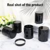 48 Packs 8 oz (250 ml) Black Plastic Jars with Lids, Cosmetic jars with Wide-Mouth for slime, beads, rhinestones, sequins Cosmetics, Lotion, Cream, Ointments and More by KUKLIPJIM. view 4