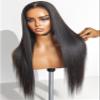 LUVME HAIR 14 Inch Yaki Straight Human Hair Wigs Pre Cut 5x5 Glueless HD Lace Closure Wig Pre Plucked Natural Black view 1