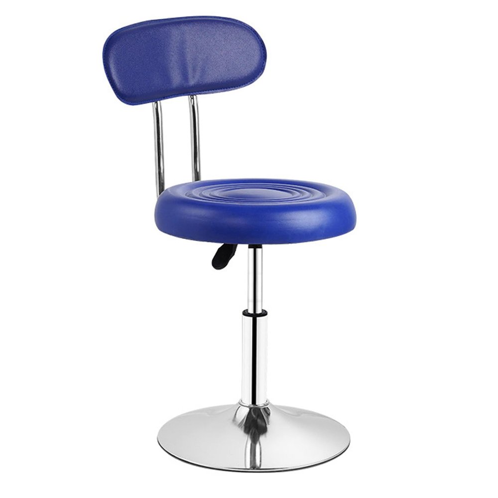 ntumLeap Heavy Rotating Lifting Bar Stool with Backrest Height Adjustable Modern Pu Leather Counter Stool Bar Chair Used for Counter Hairdressing Beauty Salon Lab Spa Salon Massage (Red) (Blue)