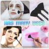 Hariendny 12 Pieces Soft Facial Fan Brush Face Mask Acid Applicator Blush Makeup Brush Cosmetic Tool for Mud Cream(Black) view 4