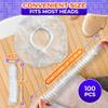 100 PCs Shower Caps for Women Disposable  Plastic Hair Cap for Salon, Spa, Travel, and Home Use  Waterproof, Comfortable, Lightweight, and Secure Disposable Shower Caps for Women Hair Protection view 2