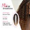 KRALER 24 Inch Mixed DE Dreadlock Extensions Sets, 3 in 1 20 Strands Synthetic Double Ended Dreads Extensions, Ombre Brown Hippie Crochet Dreads Style for Girls view 3