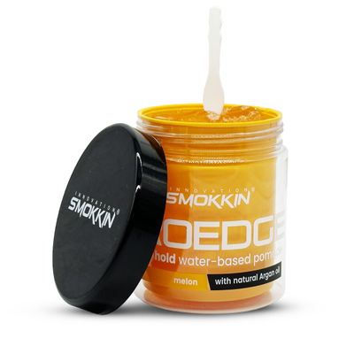 Smokkin Pro Edge Hair Styling Gel  Alcohol-Free, Water-Based Pomade with Strong Hold & Argan Oil  No Flakes, Edge Control, Twist & Braid Gel for Men & Women - 16 Fl oz - Melon