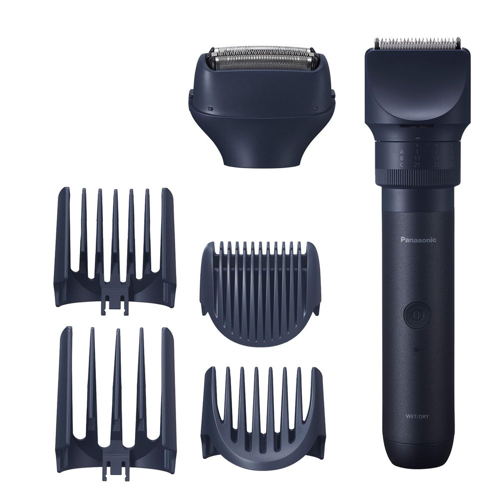 Panasonic MultiShape Defined Trim and Shave Kit, with Beard, Hair and Body Trimmer and Adjustable Trim Dial, 3-Blade Mens Electric Razor, Easy-Clean Customizable Grooming Kit - ER-Defined