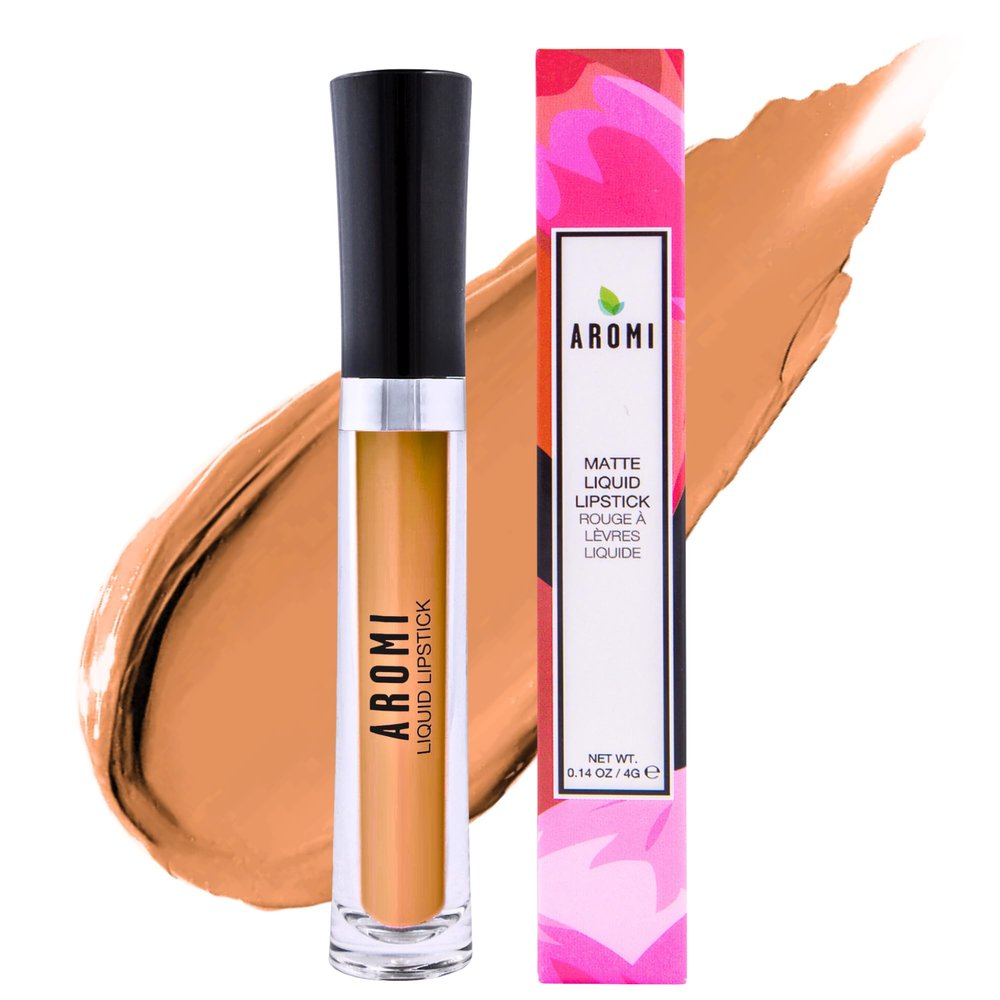 Aromi Yellow Gold Matte Liquid Lipstick | Long-Lasting Lip Color for Women, Apricot Squash Shade, Vegan, Waterproof, Burnt Pumpkin Shade (Honey Mustard)