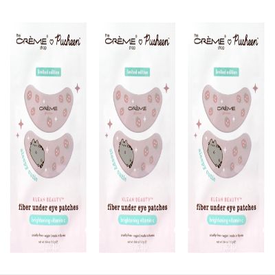The Crme Shop X PUSHEEN KLEAN BEAUTY Fiber Under Eye Patches | Vitamin C Infused | Cooling & Moisturizing | Set of 3 Pairs | Vegan & Cruelty-Free (Set of 3)