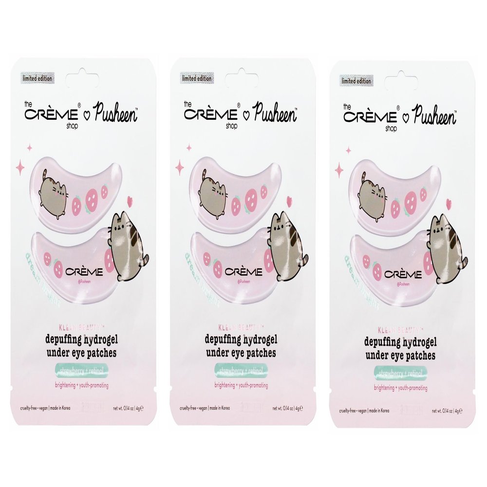 The Crme Shop X PUSHEEN Dream Bright Depuffing Hydrogel Under Eye Patches with Vitamin C & Retinol | Brightening & Smoothing | Vegan & Cruelty-Free