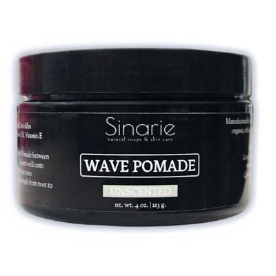 Sinarie Natural Hair Pomade - Style & Hold, Nourishing Butters, Wave Styling | Hair Styling Natural Hair Care 4 oz. (Unscented)