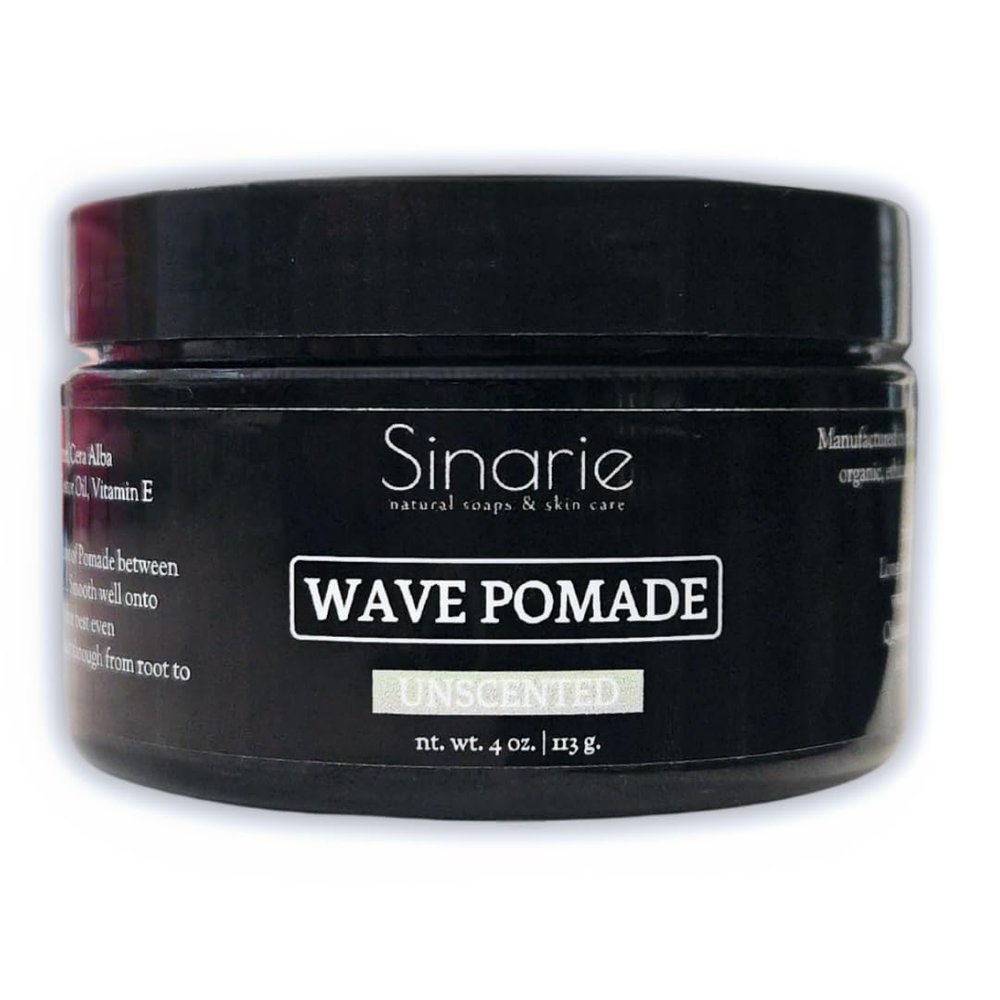 Sinarie Natural Hair Pomade - Style & Hold, Nourishing Butters, Wave Styling | Hair Styling Natural Hair Care 4 oz. (Unscented)