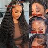 13x6 HD Transparent Lace Front Wigs Human hair Pre Plucked 200% Density Brazilian Water Wave Frontal Wigs Human Hair with Baby Hair Natural Hairline Natural Black Color 28 Inch view 3