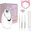 Kingsmile Facial Steamer, 3 in 1 Face Steamer for Facial,Compact NanoSteamer with Aromatherapy,Face Humidifier - Adjustable Nozzle, Warm Mist Steamer for Home SPA, Stainless Steel Skin Kit & Headband view 1
