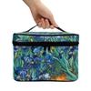 GLUDEAR Women Teen Girls Cute Print Makeup Bag Small Travel Cosmetic Bags Medium Pouch Toiletry Bag,Blue Iris view 3