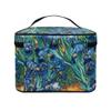 GLUDEAR Women Teen Girls Cute Print Makeup Bag Small Travel Cosmetic Bags Medium Pouch Toiletry Bag,Blue Iris view 4