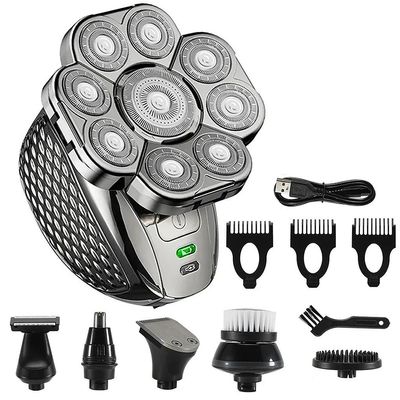 EKHOU Head Shavers for Bald Men, 6 in 1 Men Grooming Kit 9D Shaver IPX6 Waterproof 9 Cutter Floating Head Electric Razor Wet/Dry Bald Head Shavers Beard Trimmer