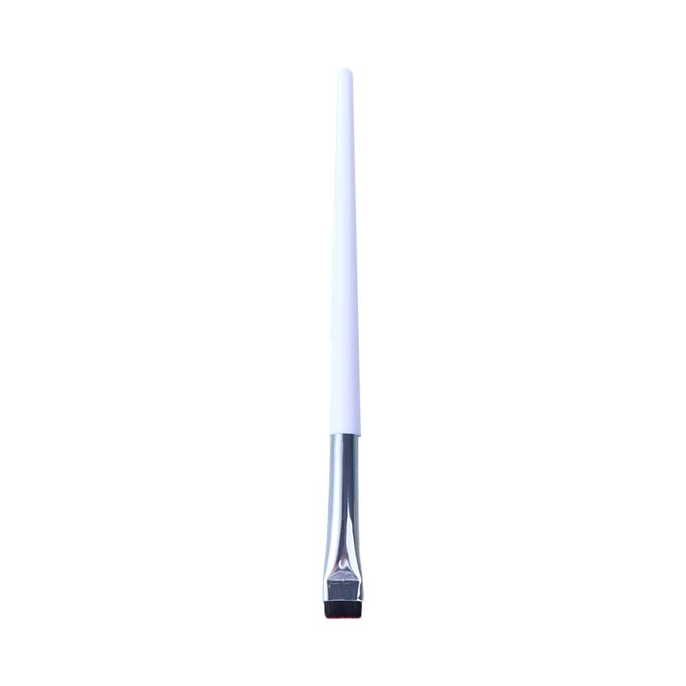Eyeliner Brushes, Portable Black White Flat Eyebrow Brush Eye Liner Brush Make Up Tool for Eyeliner Eyeshadow Eyebrow(#3White flat L)