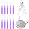 10pcs Shower Head Cleaners, with 10pcs Needle Picks Anti-Clogging Shower Head Cleaning Brush Tiny Crevice Cleaner Tool for Small Holes Gaps Nozzle Window Slot Household Bathroom (Purple) view 1