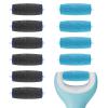 11 Pack Replacement Roller Heads for amop Pedi Perfect Refills Electronic Foot File, Include 6 Extra Coarse & 5 Regular Coarse Replacement Heads Compatible with Amop (Black+Blue) view 1