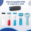 11 Pack Replacement Roller Heads for amop Pedi Perfect Refills Electronic Foot File, Include 6 Extra Coarse & 5 Regular Coarse Replacement Heads Compatible with Amop (Black+Blue) view 2