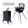 22in Portable Makeup Station Rolling Makeup Case with Mirror & Light Professional Makeup Train Case Adjustable Height Cosmetic Trolley for Makeup Artist Hairstylist Home Nail Salons view 2