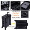 22in Portable Makeup Station Rolling Makeup Case with Mirror & Light Professional Makeup Train Case Adjustable Height Cosmetic Trolley for Makeup Artist Hairstylist Home Nail Salons view 3