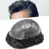Toupee for Men Men's Toupee Human Hair Replacement System Full Poly Thin Skin Mens Hairpieces Injected PU Mens Toupee Human Hair System Protesis Capilar8x10-110% density#1B20#1B Off Black+20% Grey view 1