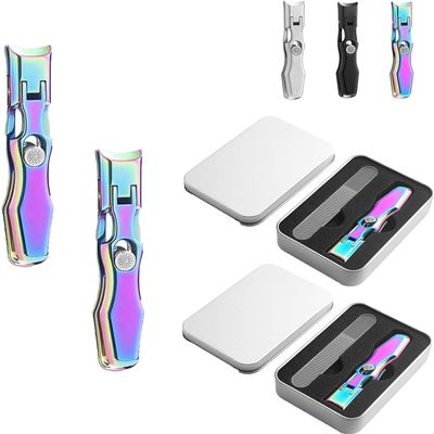 2PCS Sherum Nail Clipper, Comfort Clip Nail Clipper, Portable Ultra Sharp Nail Clippers, Cumuul Toenail Clippers for Seniors Thick Toenails, Cumulus Nail Clipper for Men Women (E)
