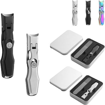 INXKED 2PCS Sherum Nail Clipper, Nail Clippers, Satismoon Nail Clipper, Comfort Clip Nail Clipper, Large Opening Nail Clippers, Portable Ultra Sharp Nail Clipper, Nail Clippers for Thick Nails (02)