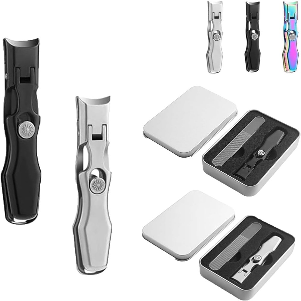 INXKED 2PCS Sherum Nail Clipper, Nail Clippers, Satismoon Nail Clipper, Comfort Clip Nail Clipper, Large Opening Nail Clippers, Portable Ultra Sharp Nail Clipper, Nail Clippers for Thick Nails (02)
