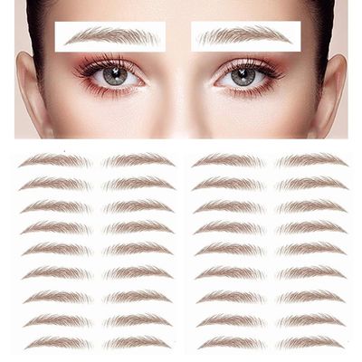 36 Pairs Eyebrow Tattoo Stickers Waterproof Peel Off 6D Eyebrow Tattoo Sticker Nature False Eyebrows Hair-Like Long Lasting Tattoo Eyebrow for Woman Makeup Tool