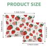 2 Pcs Pocket Cosmetic Bag, Pink Fruits Strawberries Pattern Self-Closing Shrapnel Makeup Bag No Zipper Small Makeup Pouch for Mini Travel Storage for Cosmetics Headphones Jewelry Organizer view 2