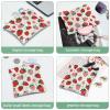 2 Pcs Pocket Cosmetic Bag, Pink Fruits Strawberries Pattern Self-Closing Shrapnel Makeup Bag No Zipper Small Makeup Pouch for Mini Travel Storage for Cosmetics Headphones Jewelry Organizer view 4