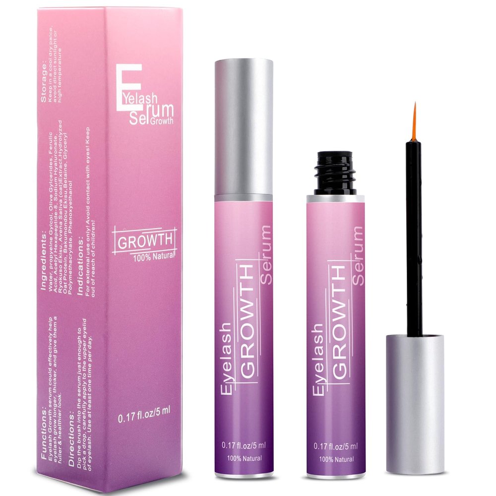 Aomock Eyelash Growth Serum for Longer Fuller Thicker Lashes & Brows, Premium Lash Boost Enhancer, 5ml