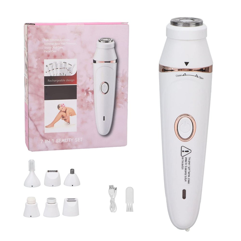 Electric Razors for Women, 7 in 1 USB Rechargeable Bikini Trimmer and Shaver for Women, Cordless Electric Shaver for Women, Bikini Trimmer