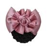 Korean Style Women Hair Net Hair Bun Cover, Flower Rhinestone Ponytail Holder Hair Accessory Hair Bun Cover(pink) view 1