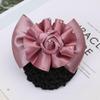Korean Style Women Hair Net Hair Bun Cover, Flower Rhinestone Ponytail Holder Hair Accessory Hair Bun Cover(pink) view 2