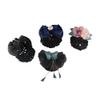 Korean Style Women Hair Net Hair Bun Cover, Flower Rhinestone Ponytail Holder Hair Accessory Hair Bun Cover(pink) view 4