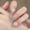 ZIIVIEVS Handmade Nail Wearing False Nail Set with Gradual Bow Knot, Small and Fresh Whitening, Detachable Nail Patch (Size : XS) view 2