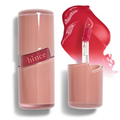 HINCE Raw Glow Lip Tint - Stain Glazed, Glossy Dewy Lip Gloss, Non Sticky & Long Wearing for Natural Glass Glow, Hydrating, Moisturizing Liquid Lipstick, Vegan, 0.13 fl.oz. (FEVER, 04)