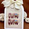 ZIIVIEVS Handmade Wearing Nail Purple Grape Halo Dye Shining Diamond Long Nail Patch False Nail 10pcs (Size : S) view 2