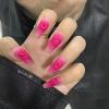 ZIIVIEVS Hand worn nail patches, rose red heart long ladder, gradient detachable nail patches, fake nails, 10pcs (Size : L) view 1