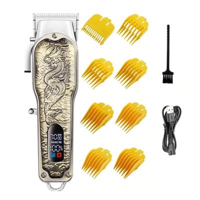 toothgeneric Hair Clippers for Men, Hair Clipper Cordless Professional LCD Display Shaver China Dragon Electric Trimmer for Men Haircut Machine Barbershop USB Charging (Color : Bronze)