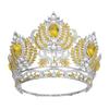 NinthAvenue Basics Rhinestone Wedding Crowns Queen Crown Tiaras For Women Costume Party Birthday Headband Hair Accessories, gold view 1