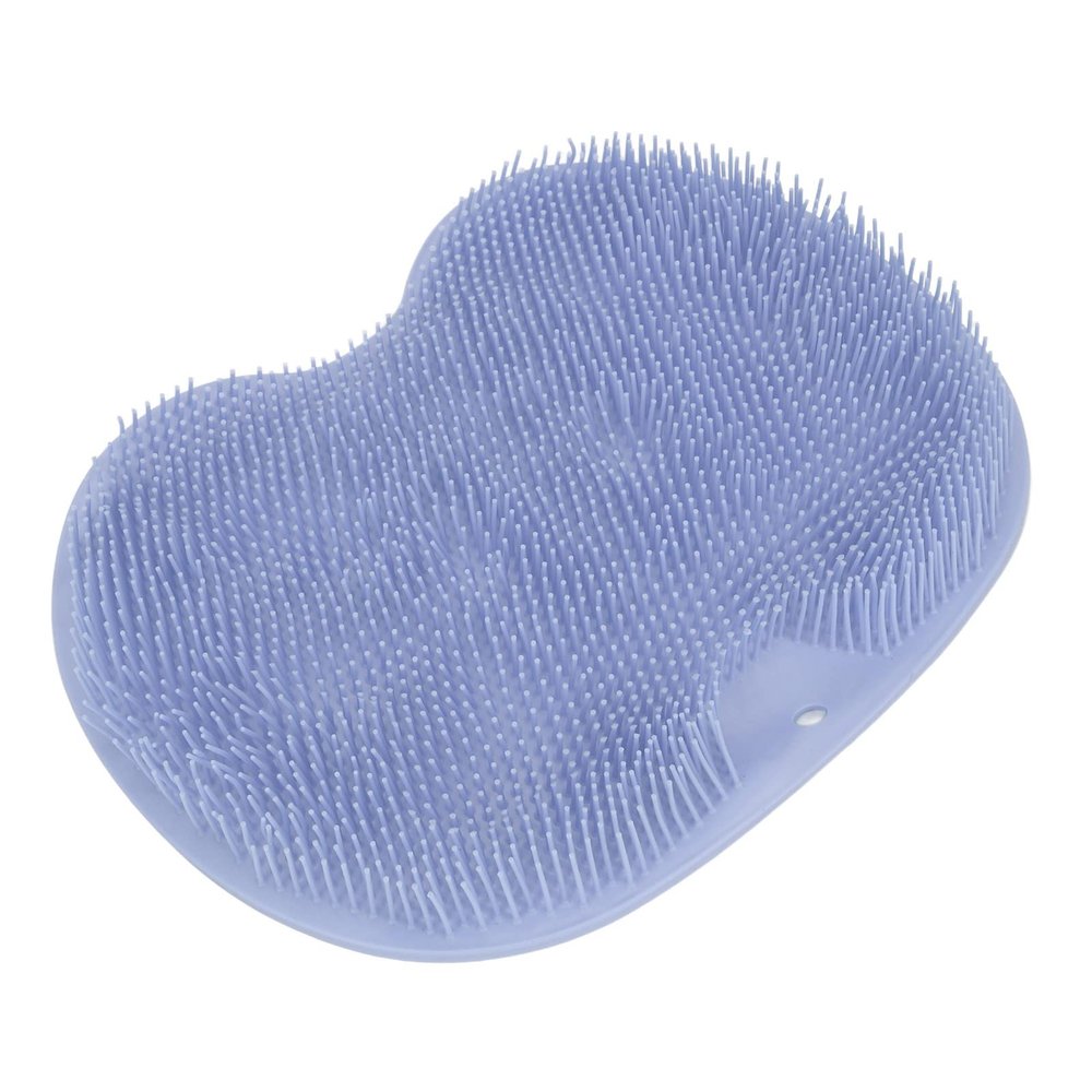 Silicone Shower Foot Scrubber Mat Back Washer with 75 Non Slip Suction Cups, Flat Shower Back Scrubber Wall Mounted Foot Scrubber for Shower Floor, Foot Massage Mat to Eliminate Dead Skin (Blue)