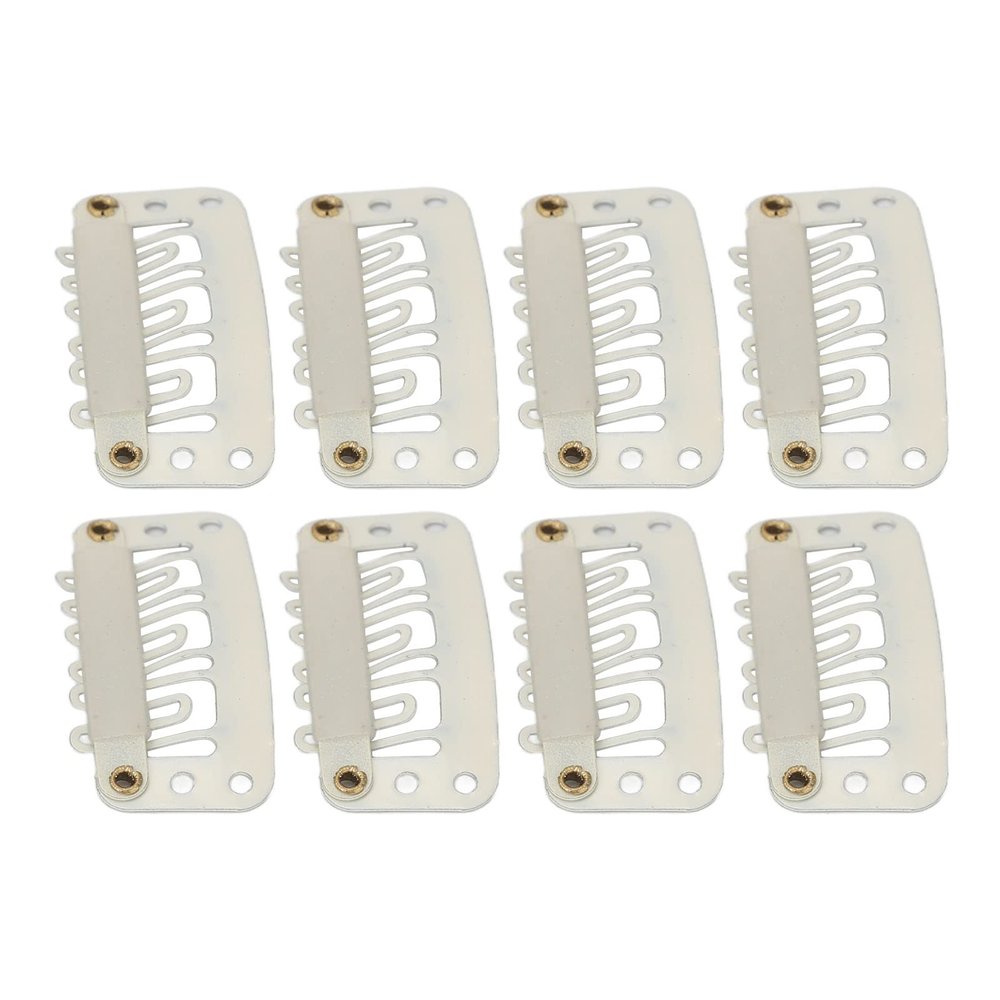 100pcs Wig Snap Clip U Shape Hairpiece Comb Clips DIY Snap Comb Wig Clips with Rubber for Hair Extension Hairpiece 6 Teeth