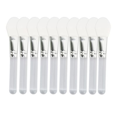 10PCS Silicone Mask Brush, Transparency Mini Short Handle Soft DIY Mask Brush,Facial Mud Mask Applicator Brushfor Salon Home Use